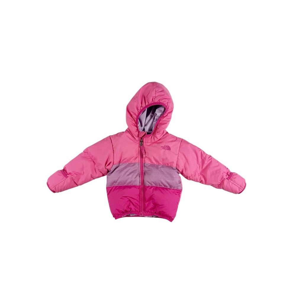 The North Face Reversible Moondoggy 550 Down Puffer Jacket Pink 18-24 Months